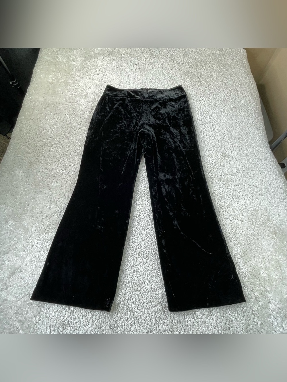 Ann Taylor Petites Black Velvet Pants 10P corporate chic old money quiet luxury